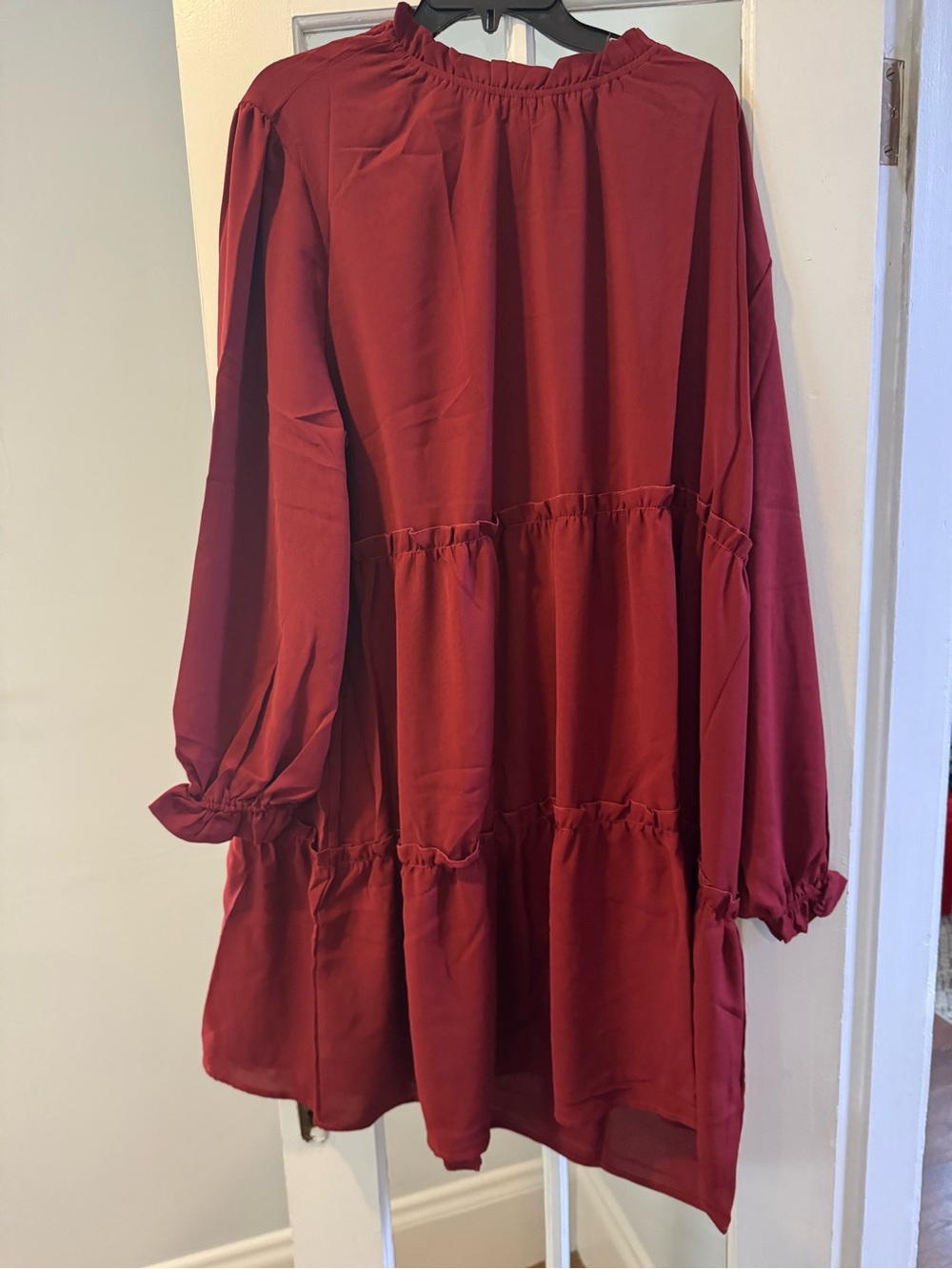 NWT Lularoe Annabelle Burgundy Tiered Dress Size 3XL